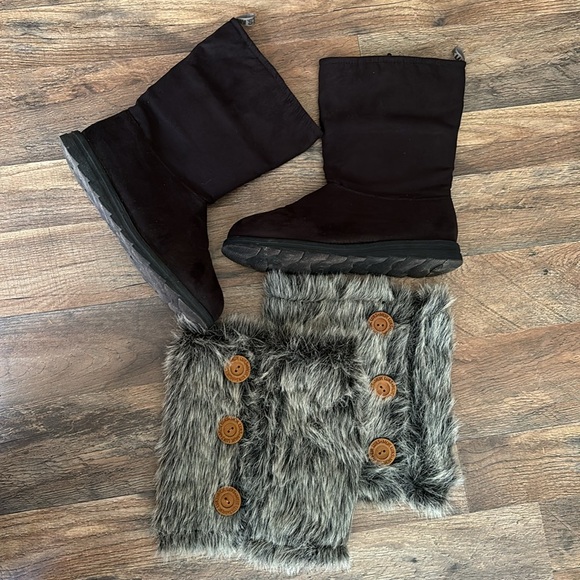 Muk Luks Black Winter Boots - Picture 2 of 5